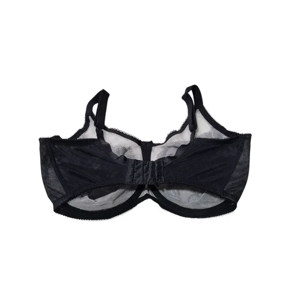 Wacoal Retro Chic Full Figure Underwire Black Lace Bra 34H - Picture 3 of 5